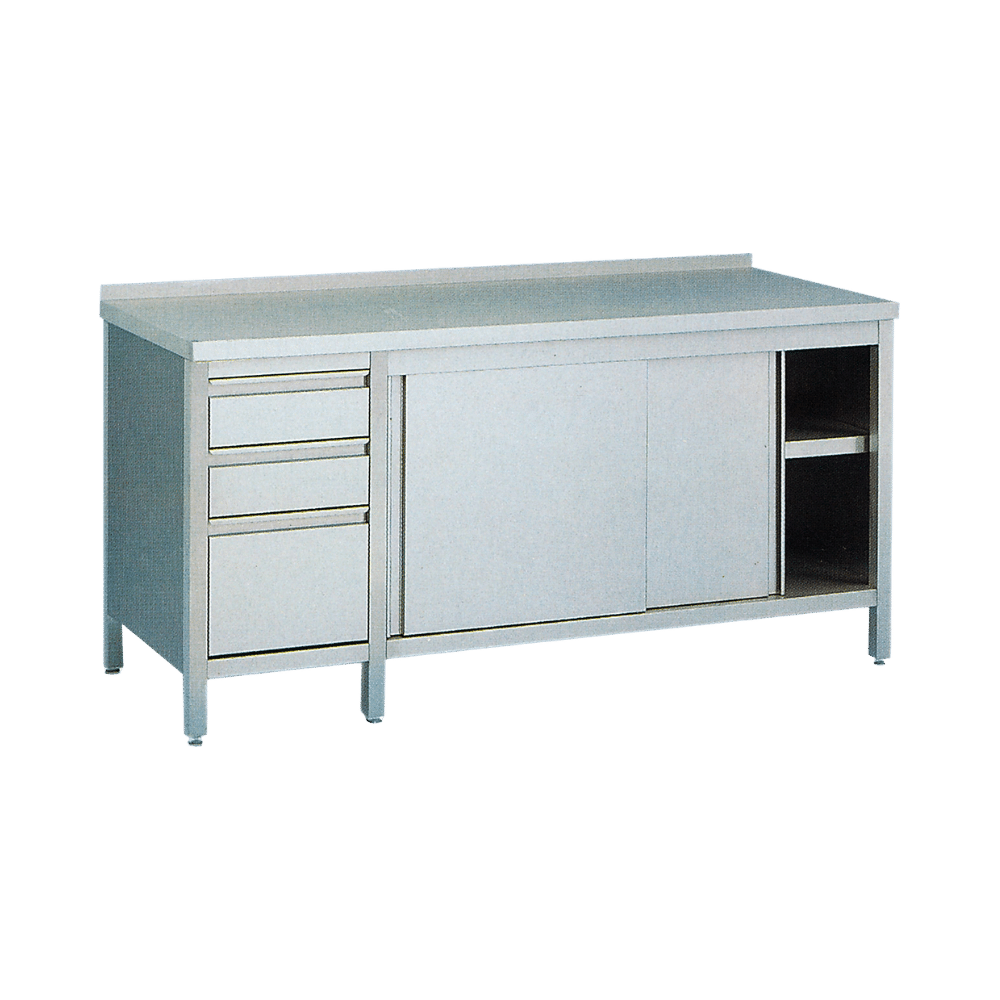 Table armoire avec coffre et tiroirs